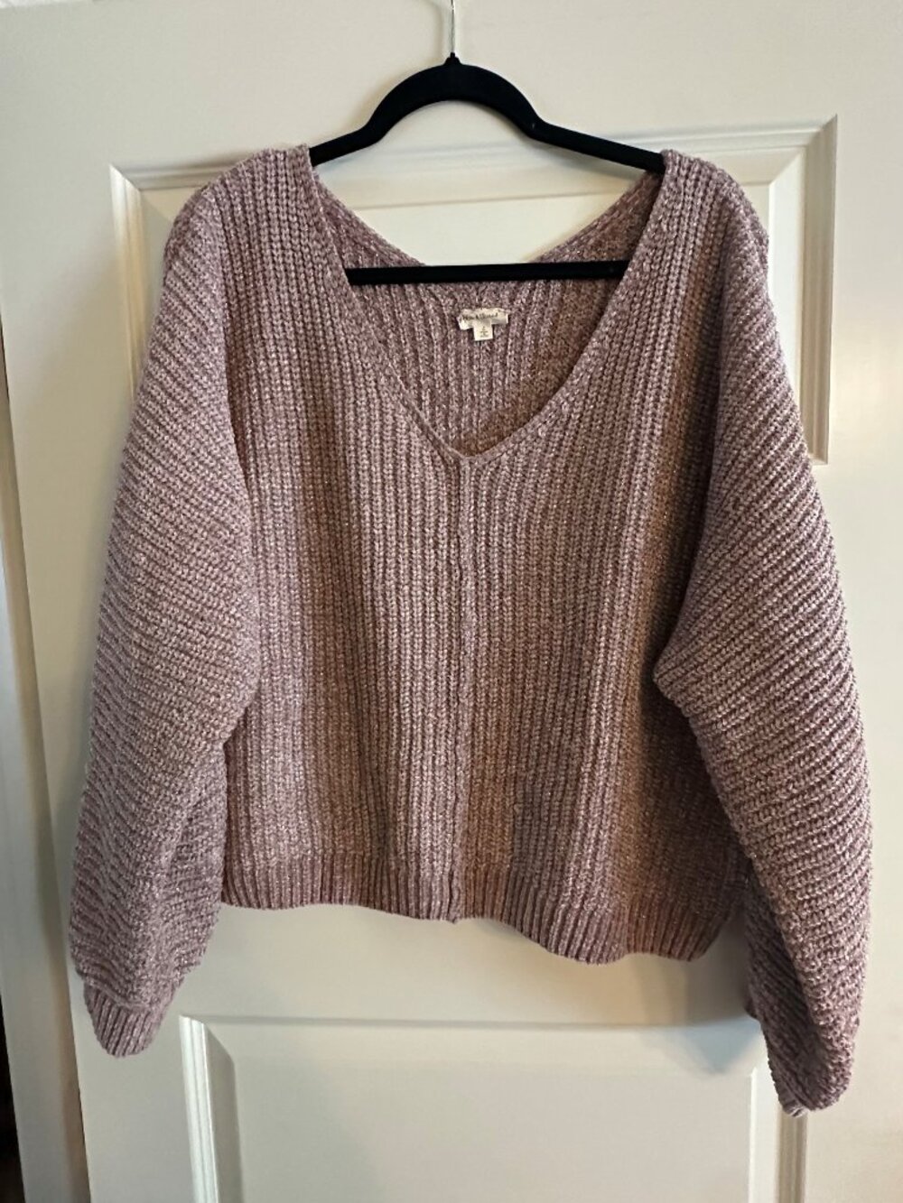 Hem & Thread Blush Off Shoulder Sweater